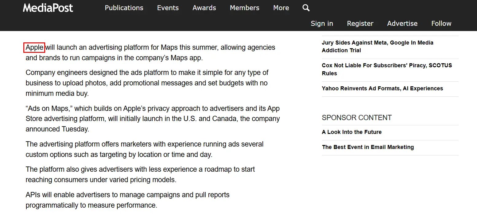 brand mention example