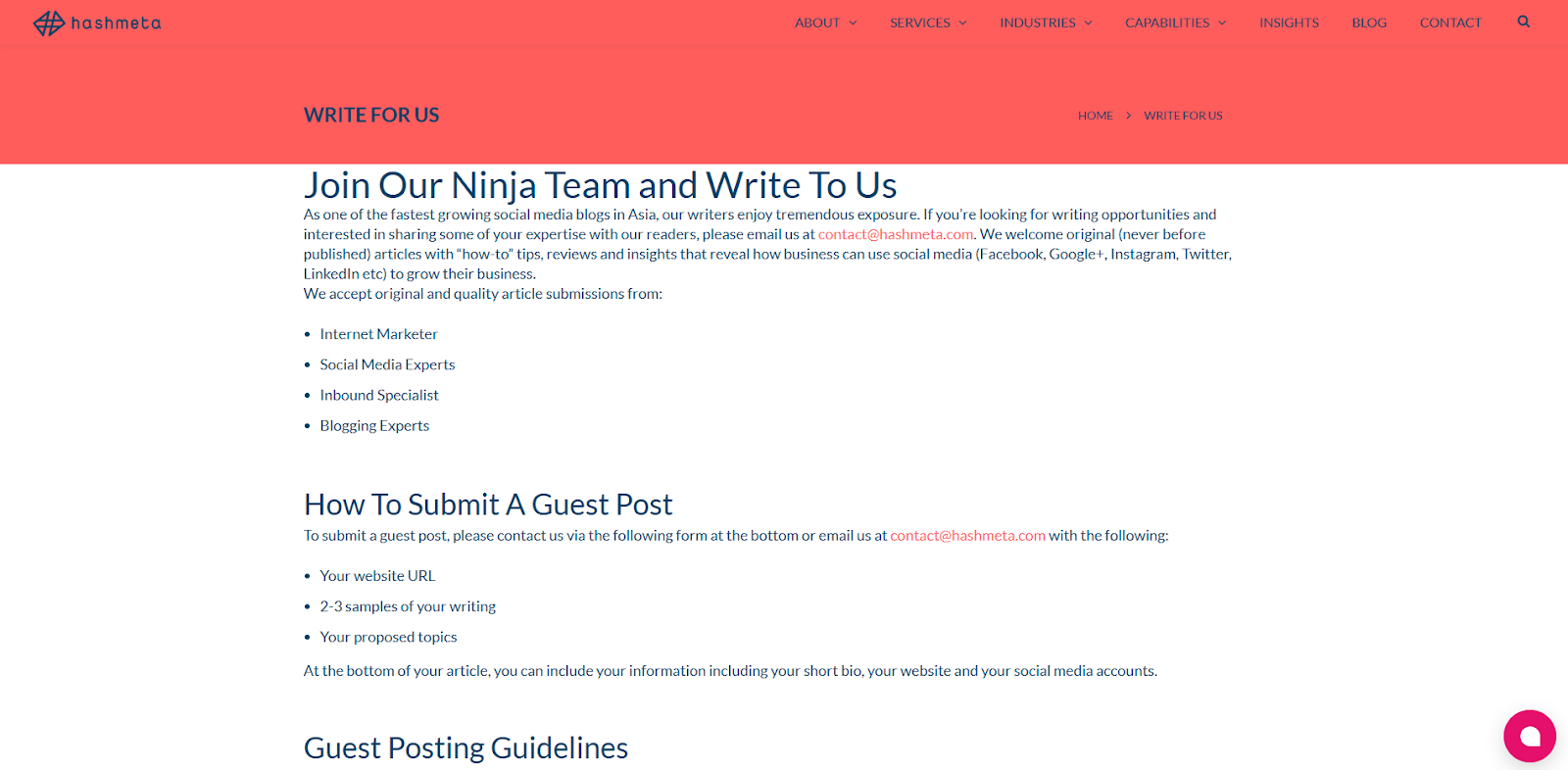 hashmeta write for us page