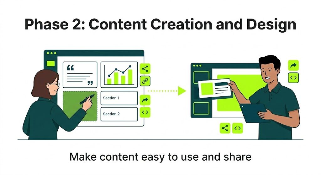 content creation and design phase