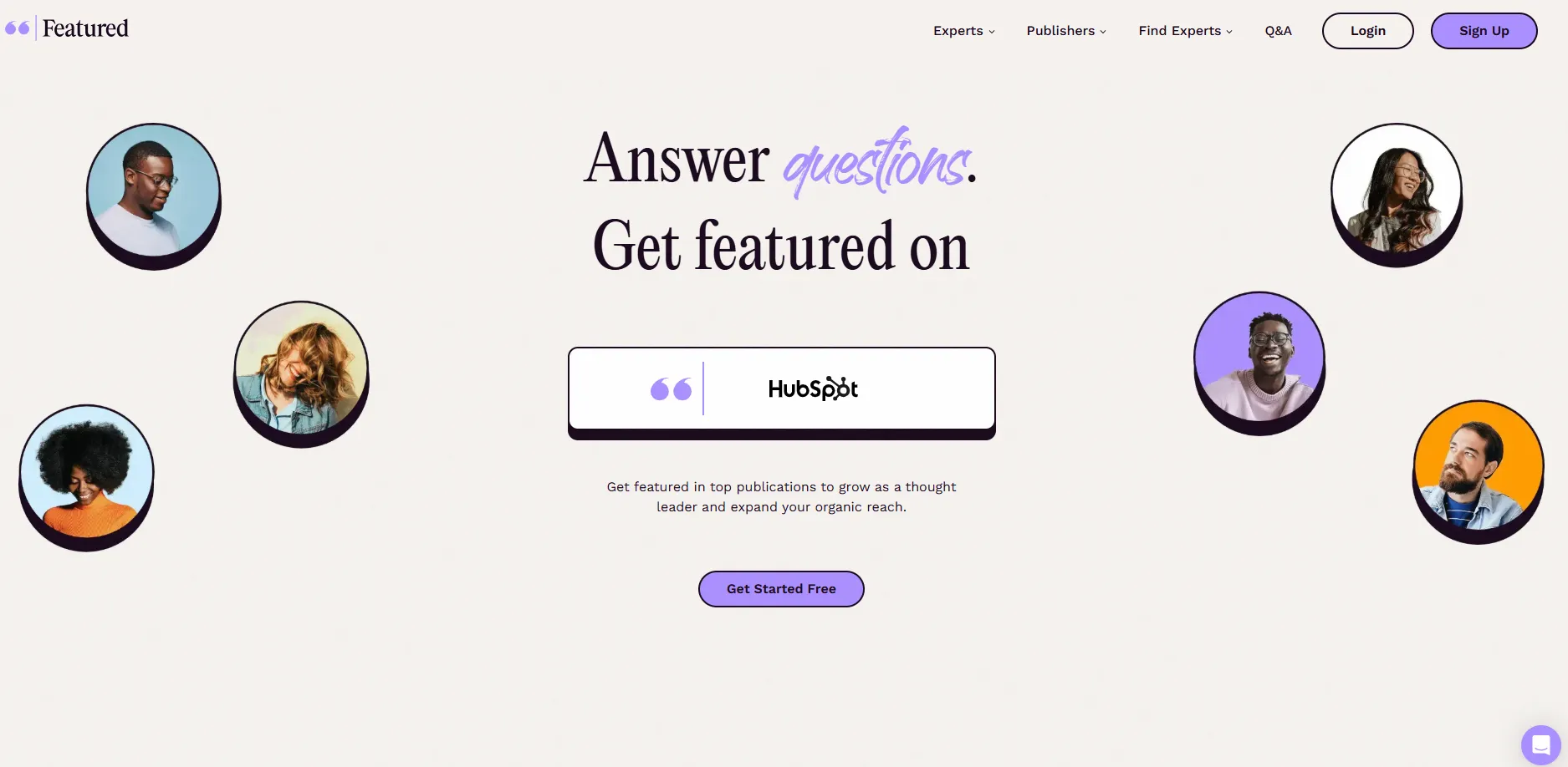 Featured dashboard where you can answer journalists' questions and get featured.