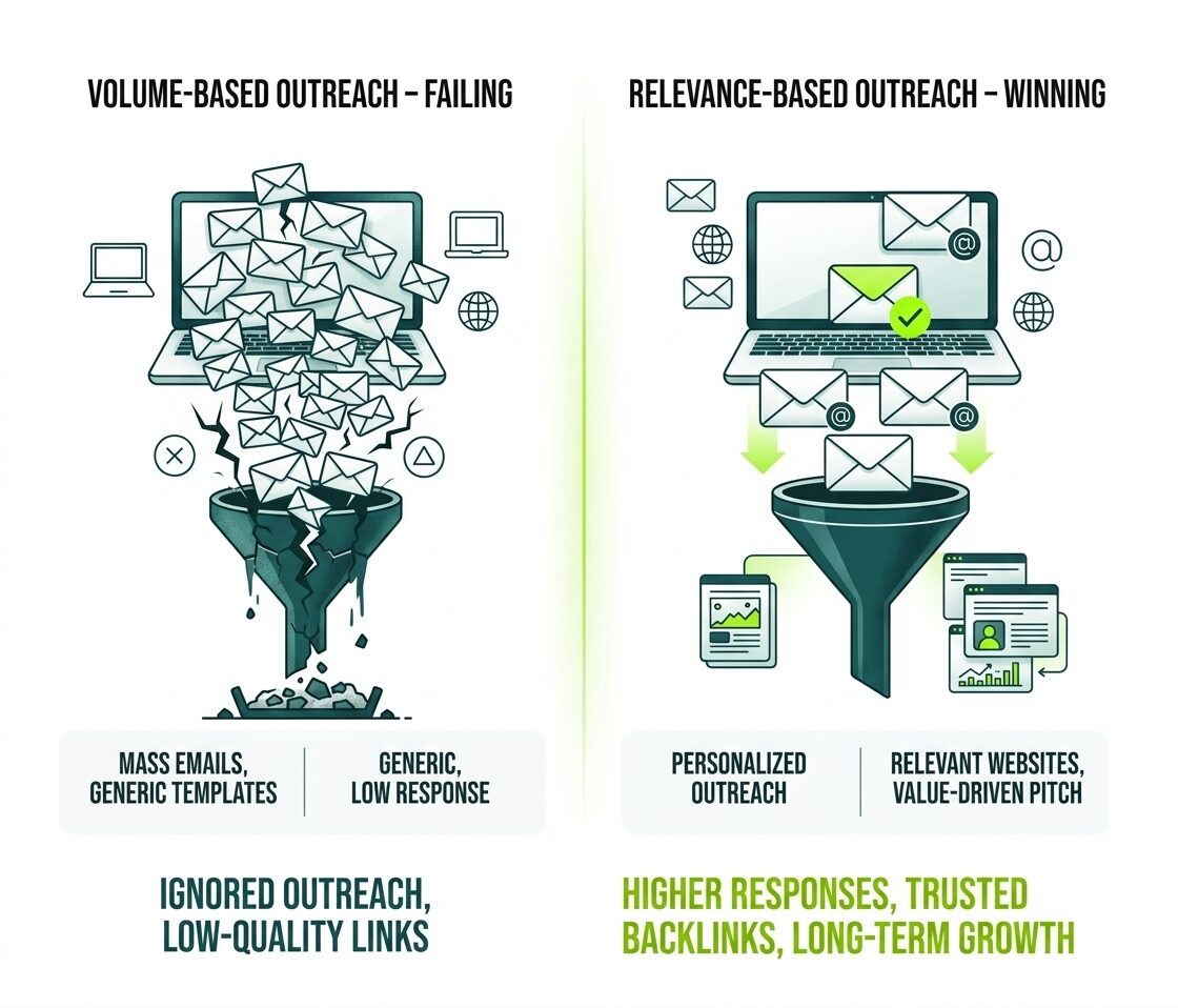 volume first outreach vs relevance first outreach