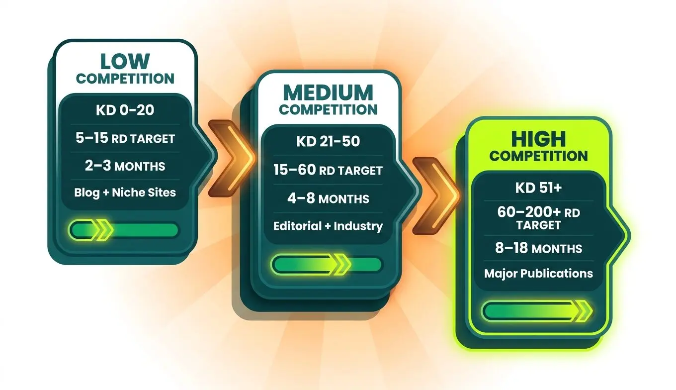competition levels for specific keywords