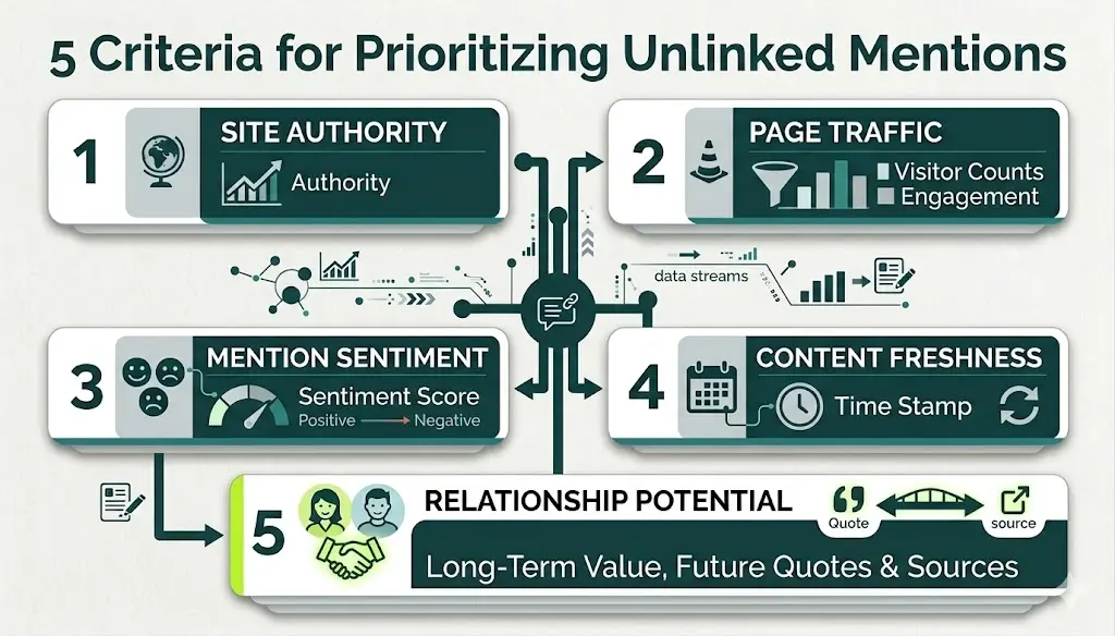 criteria for prioritizing unlinked mentions