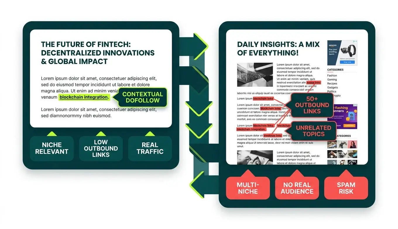 Comparison of effective vs ineffective guest posts