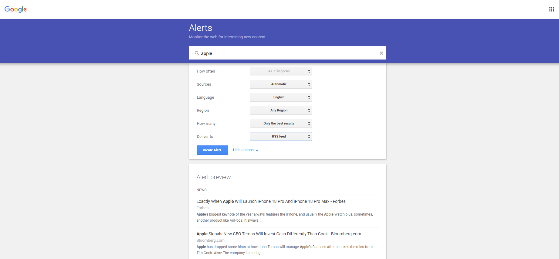 finding unlinked brand mention using google alert