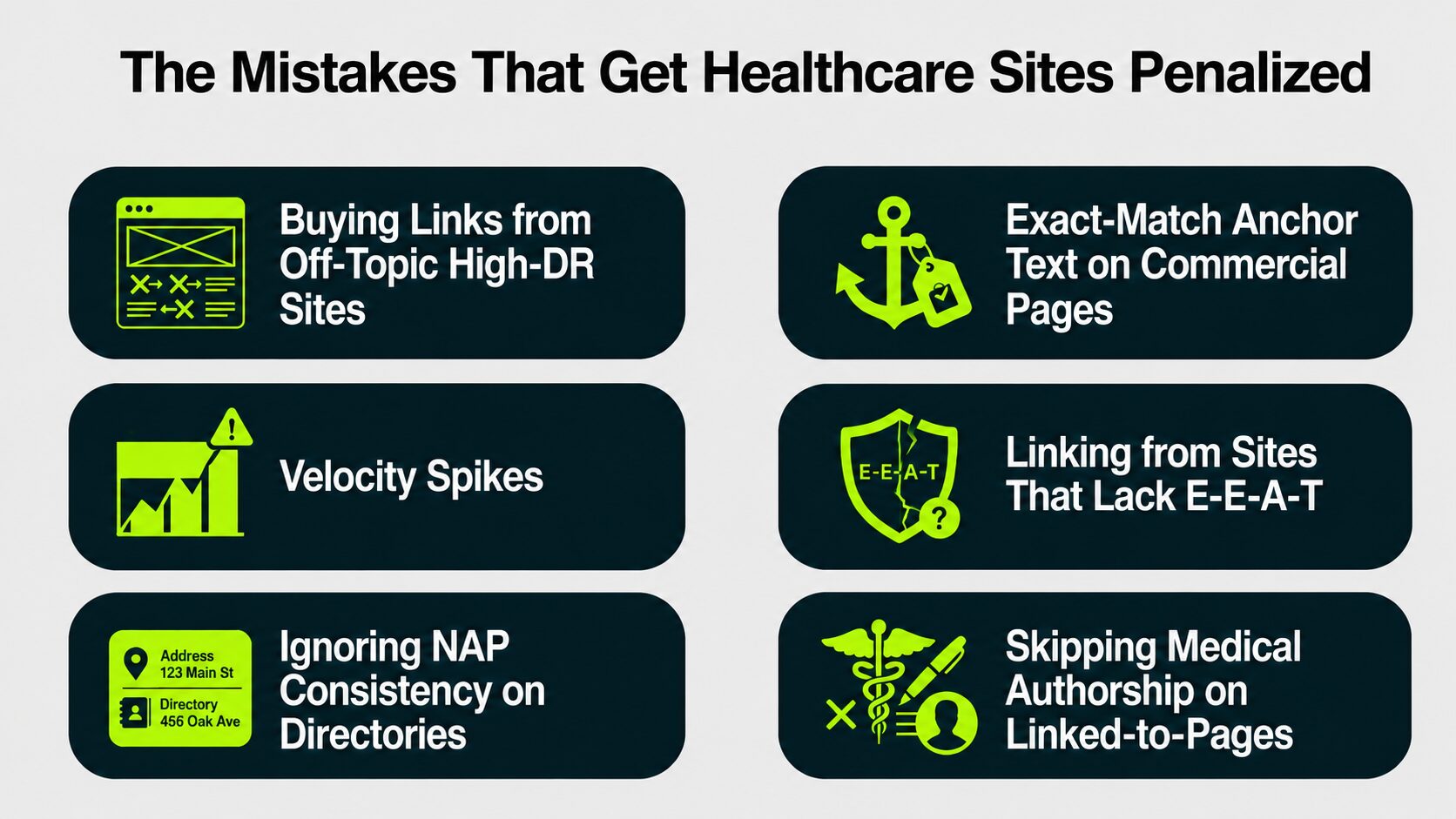 healthcare link building mistakes to avoid