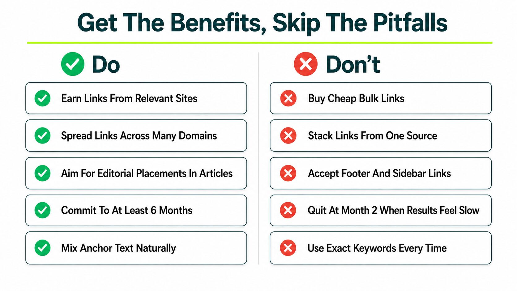 do vs don’t to get link building benefits