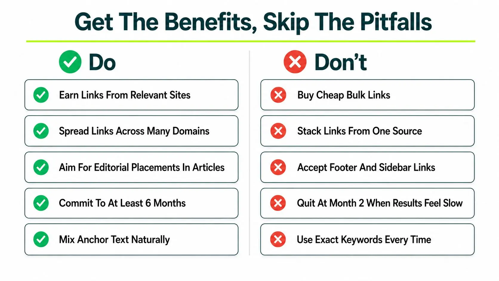 do vs don’t to get link building benefits