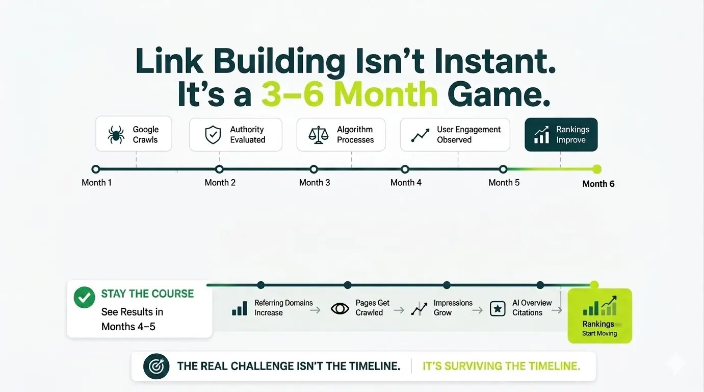 image displaying the time when link building shows results
