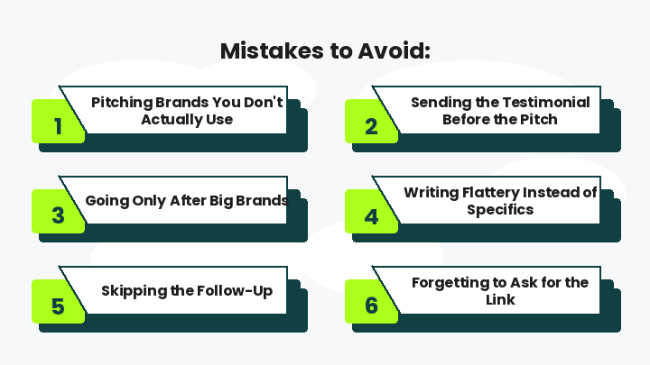 testimonial link building mistakes to avoid