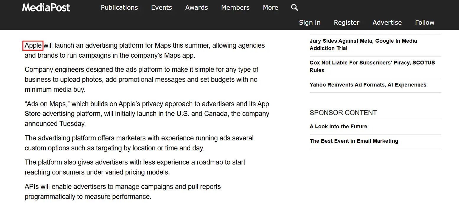 brand mention in article without a link to it