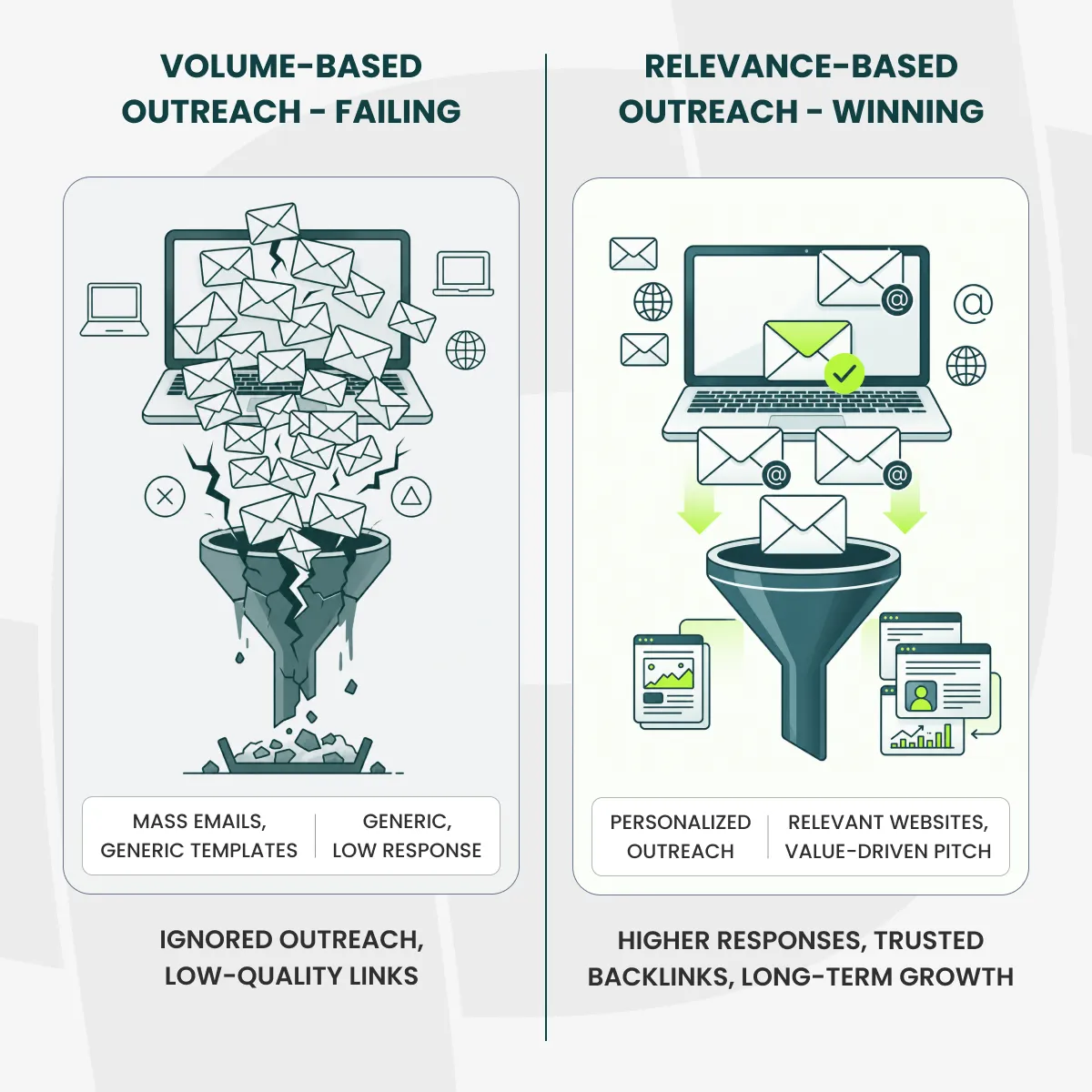 volume first outreach vs relevance first outreach