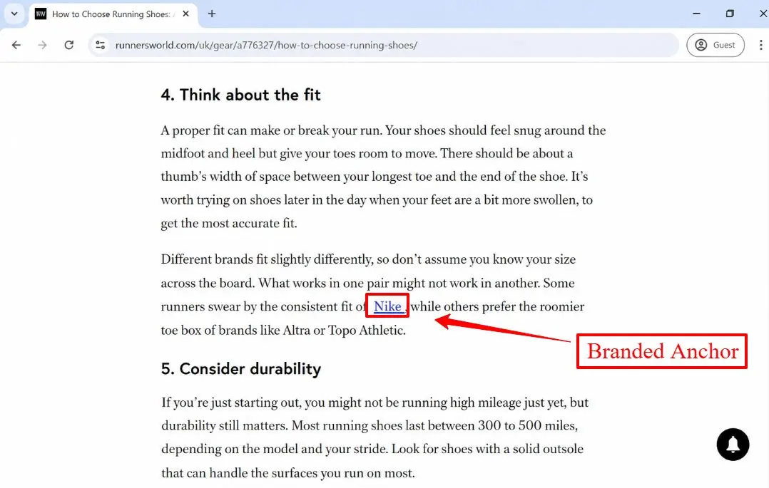 branded anchor text example