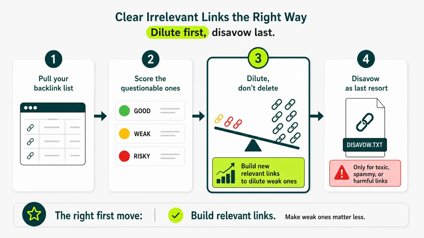 clear up the irrelevant links the right way