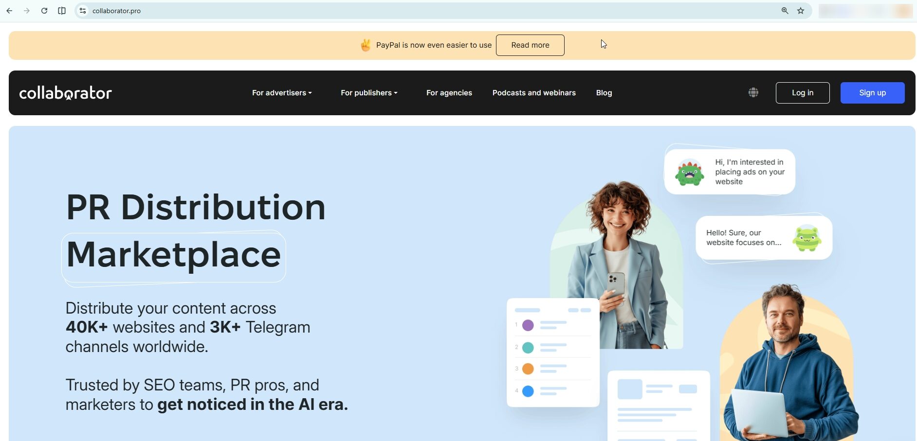 collaborator.pro’s dashboard