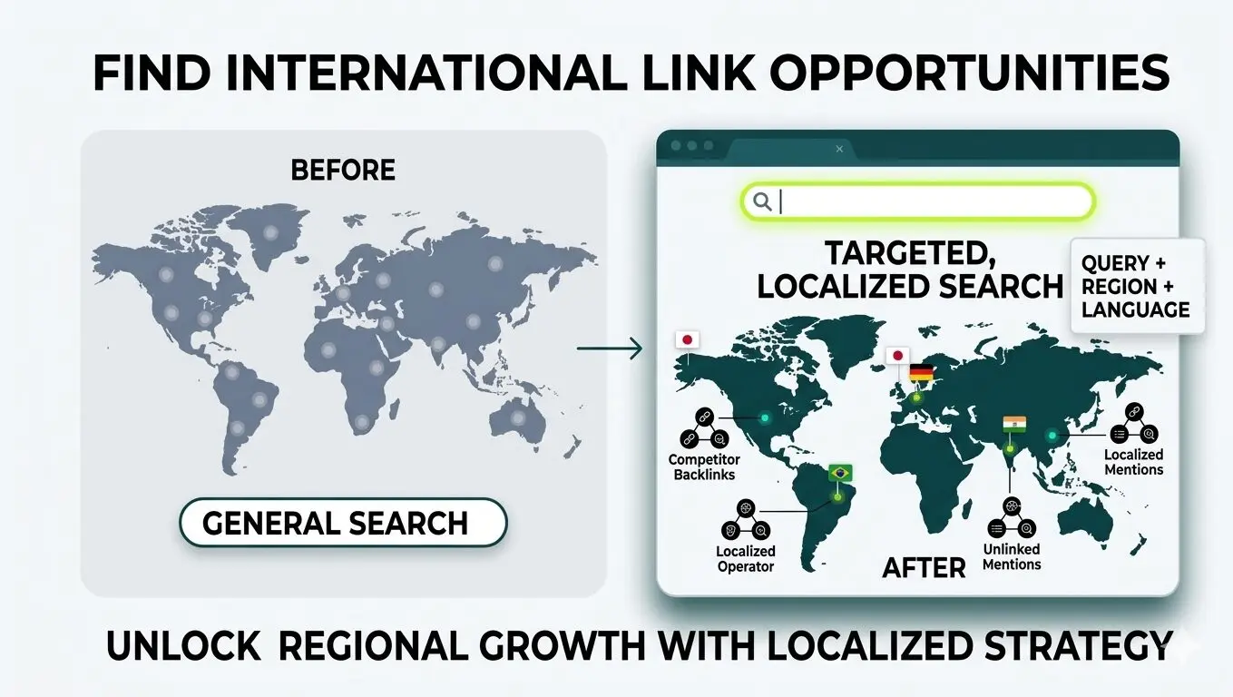 image displaying how to find international link opportunities
