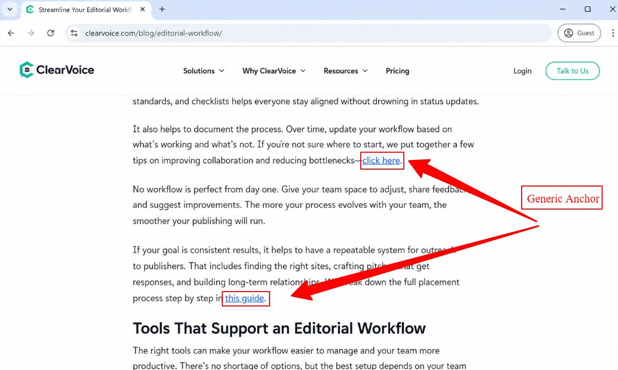generic anchor text example