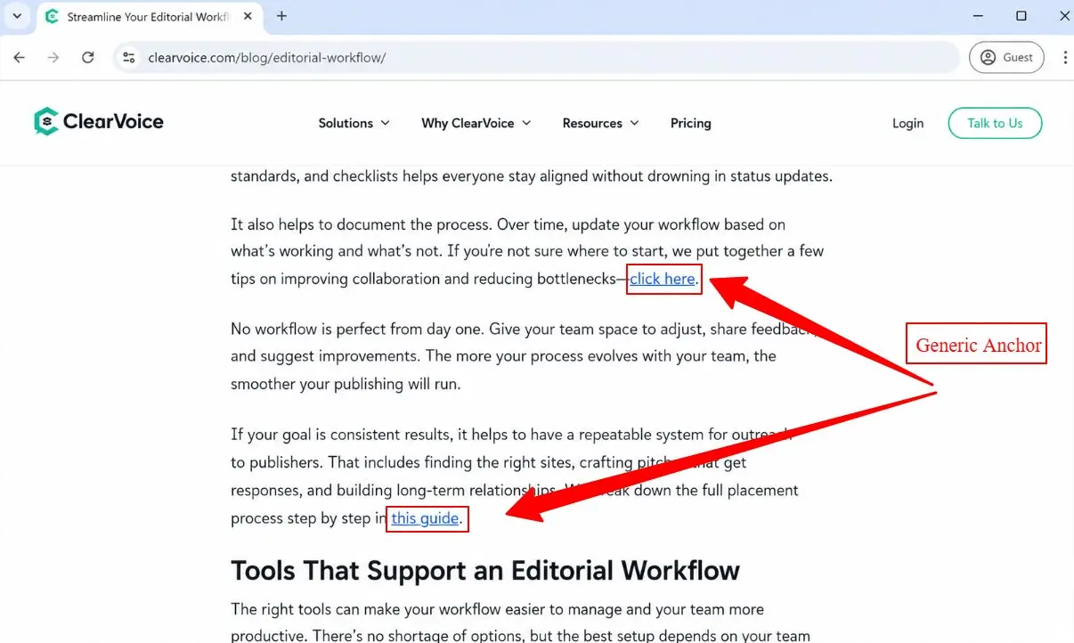 generic anchor text example