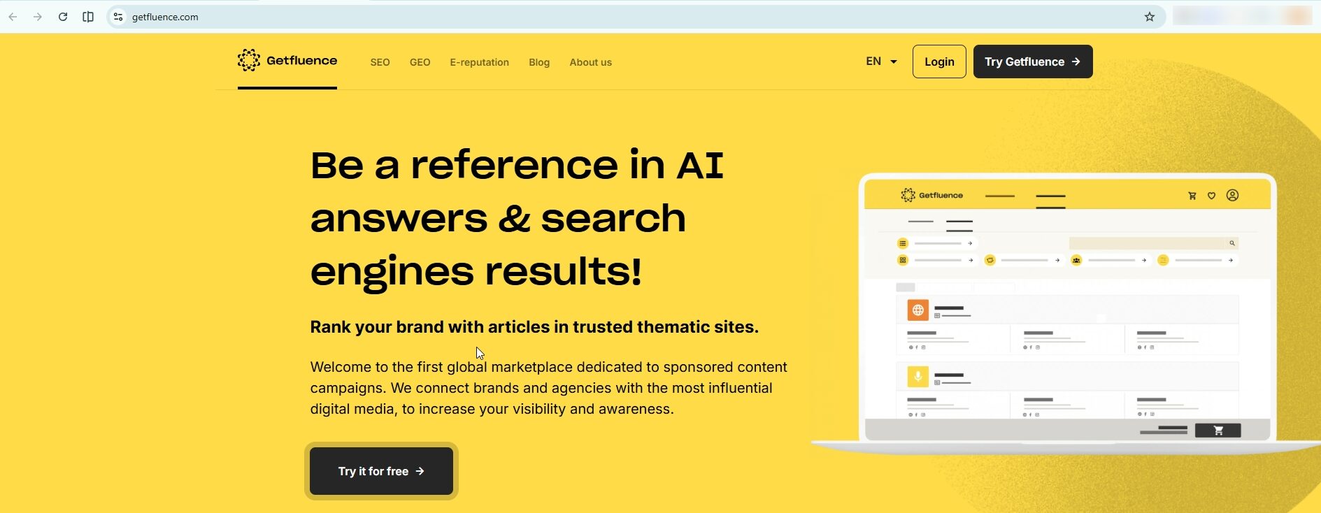 getfluence dashboard
