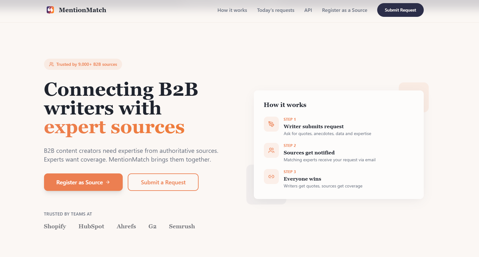 4. MentionMatch (Formerly Help a B2B Writer): Best Free Option for B2B and SaaS Niches