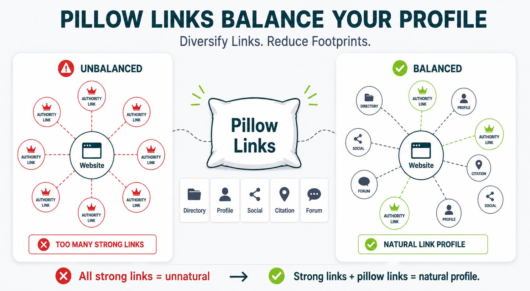 image showing how pillow links work