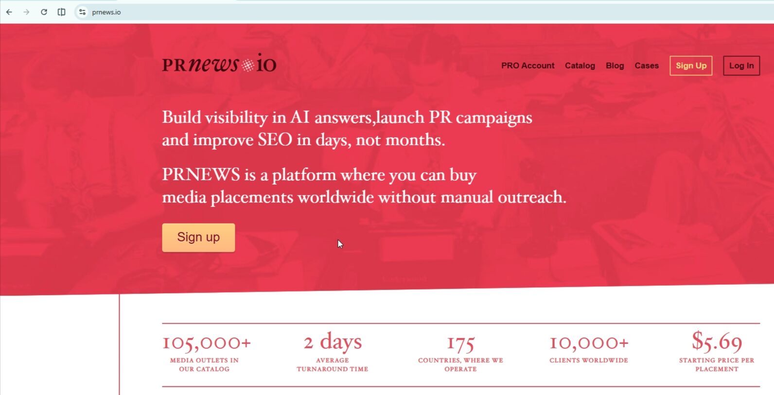 prnews.io dashboard