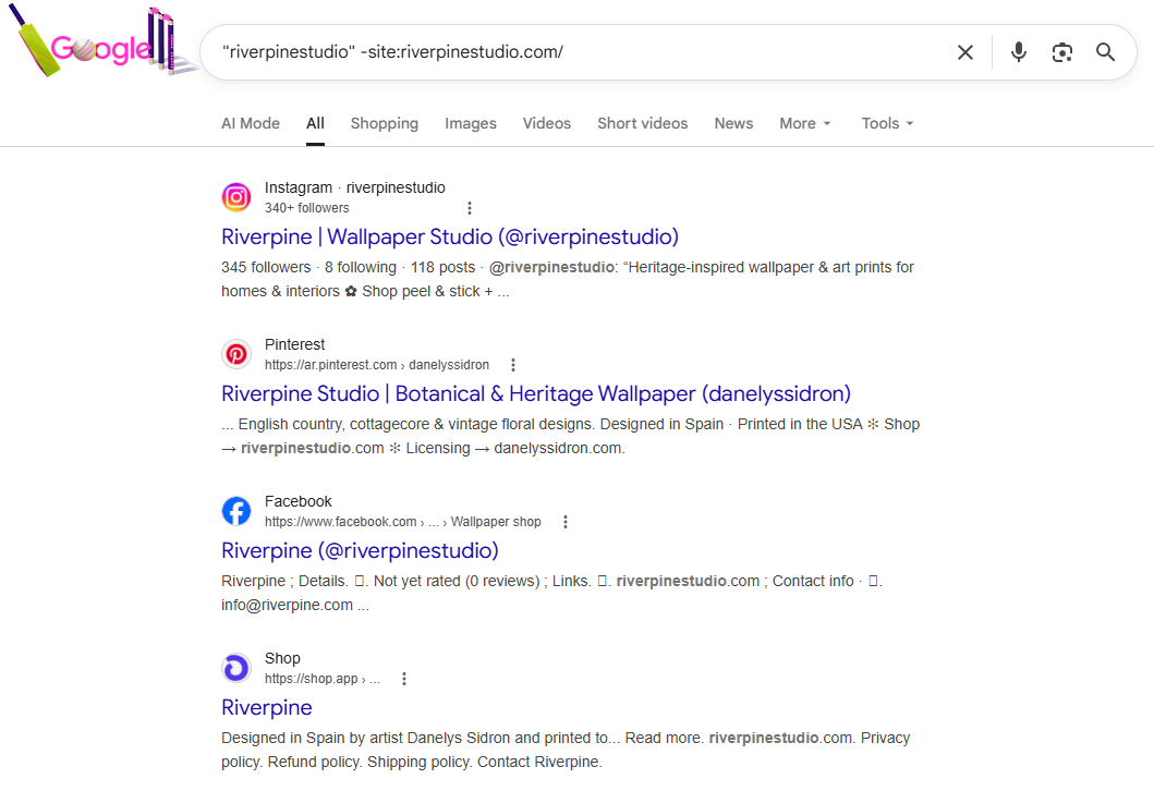 using search operator to find brand mentions