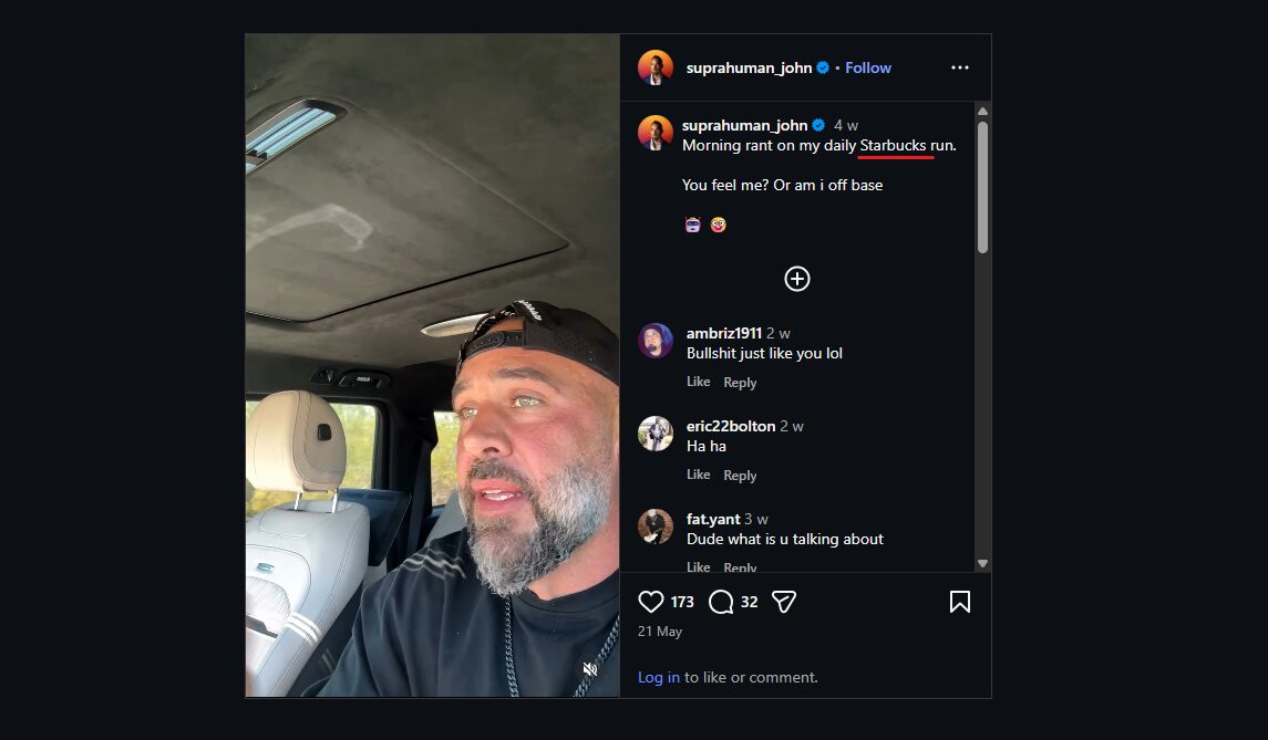untagged mention of starbucks on instagram