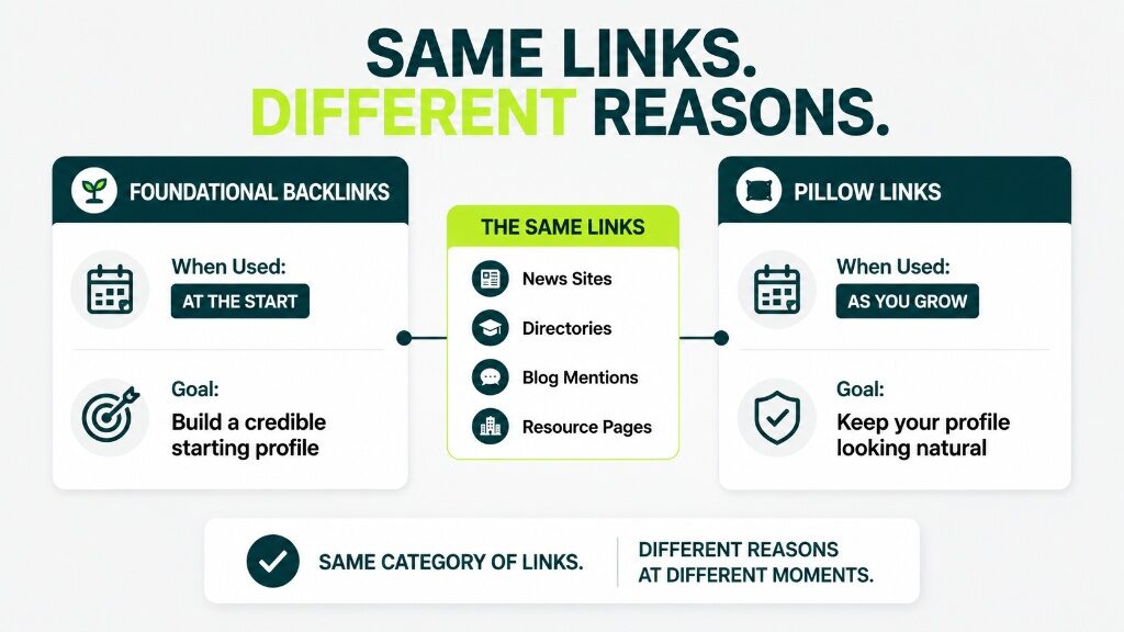 image displaying when pillow and foundational links can be used