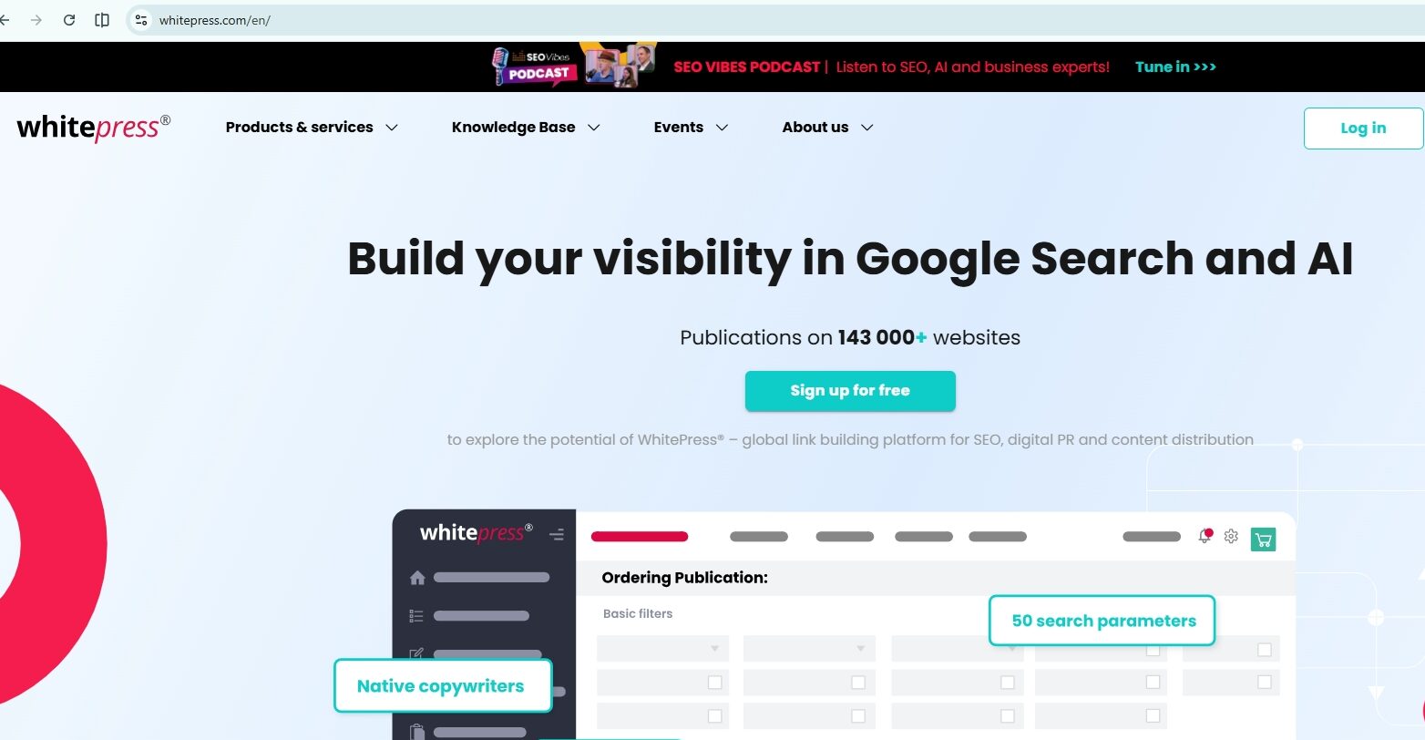 whitepress dashboard