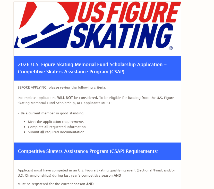 figure skating memorial fund scholarship application form