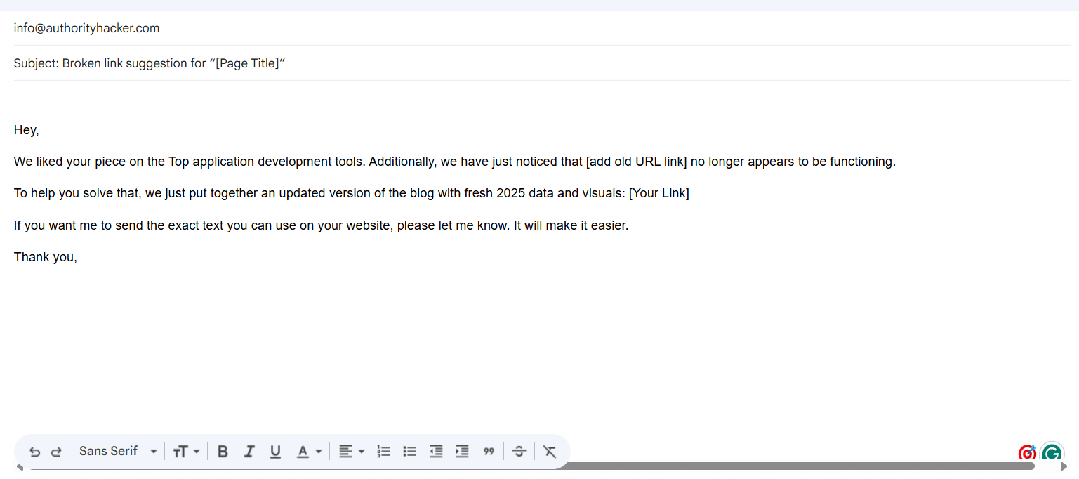 personalize outreach template - broken link building personalize outreach template - broken link building