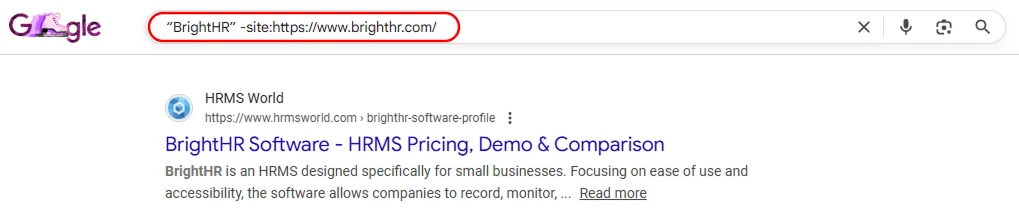 finding brand mentions using a search operator
