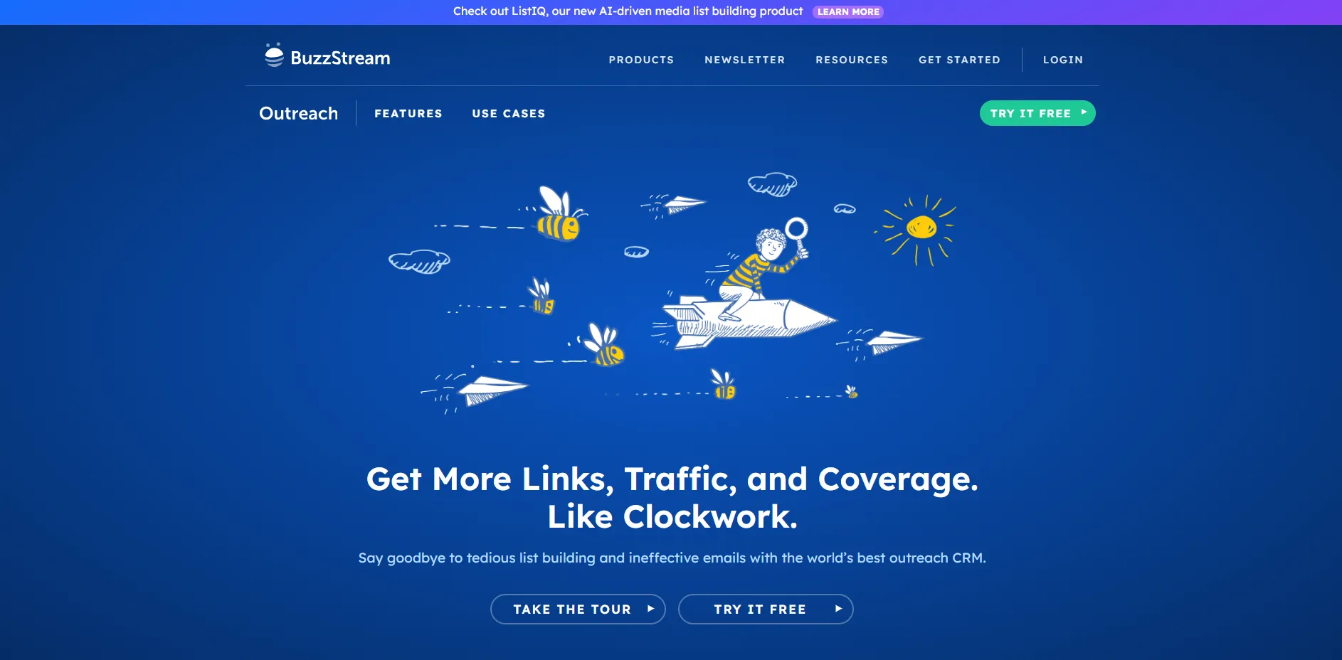 Buzzstream homepage screenshot