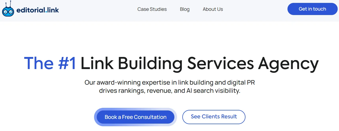 Editorial.link homepage screenshot