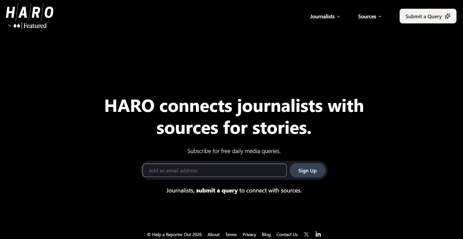HARO platform to connect with journalists looking for expert stories