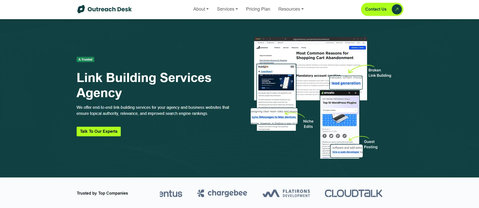 Outreach Desk homepage screenshot