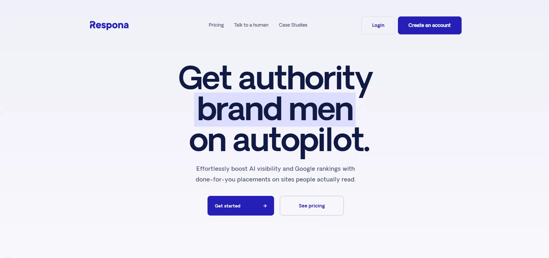 Respona homepage screenshot