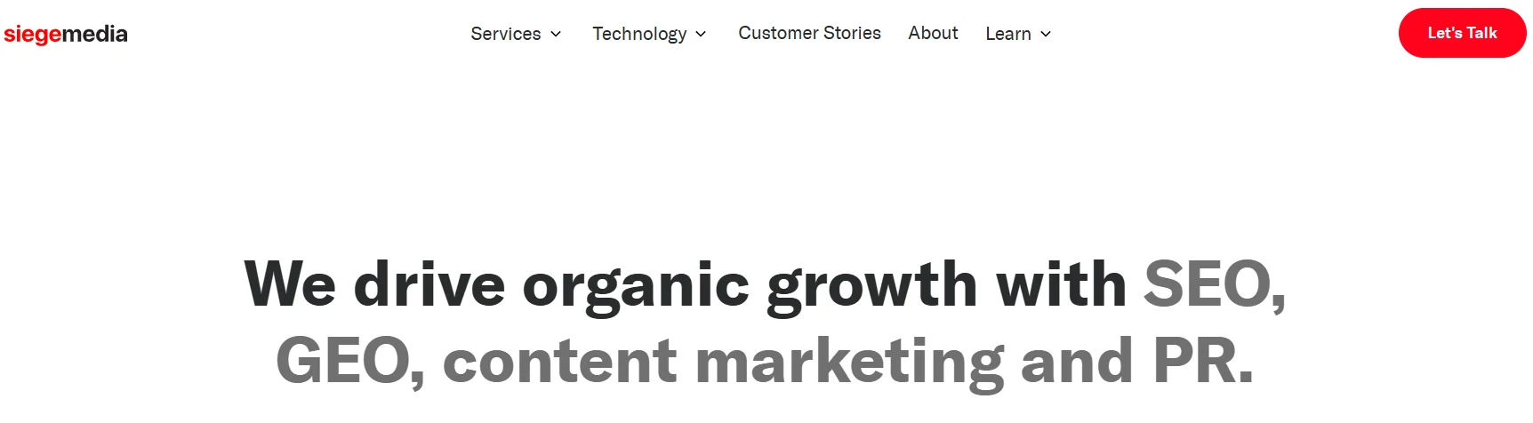 Siege Media homepage screenshot