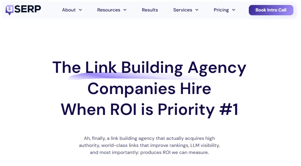 uSERP homepage screenshot