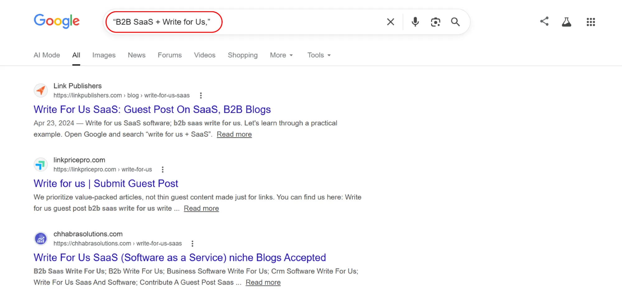 finding a guest post opportunity using search operators