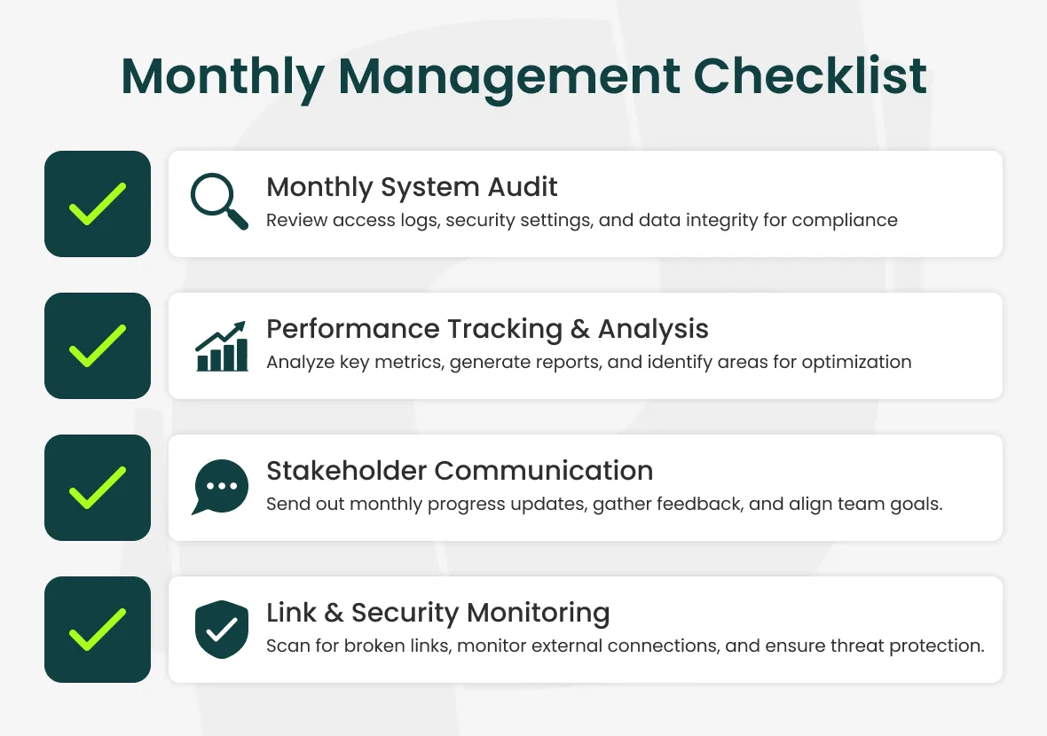 monthly management checklist