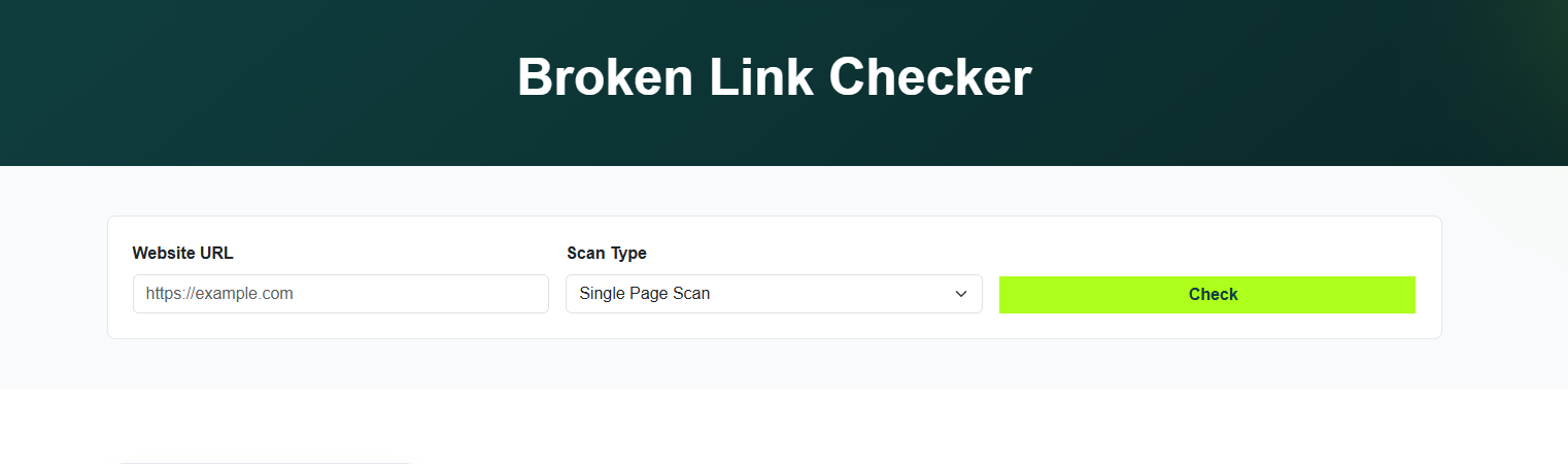 broken link checker screenshot