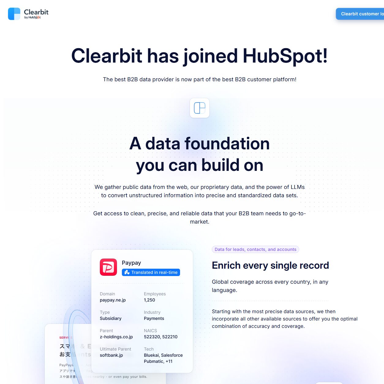 clearbit dashboard