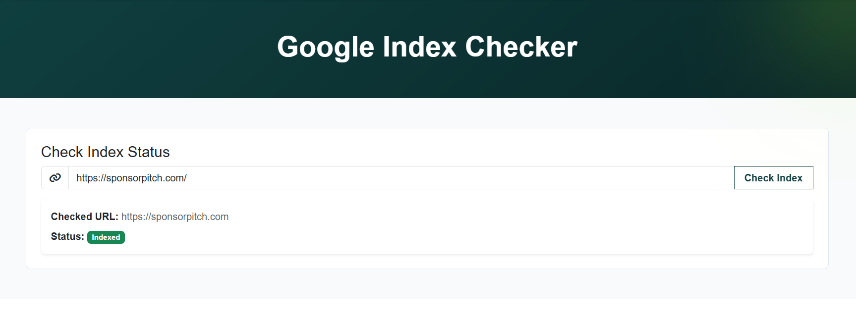 google index checker screenshot