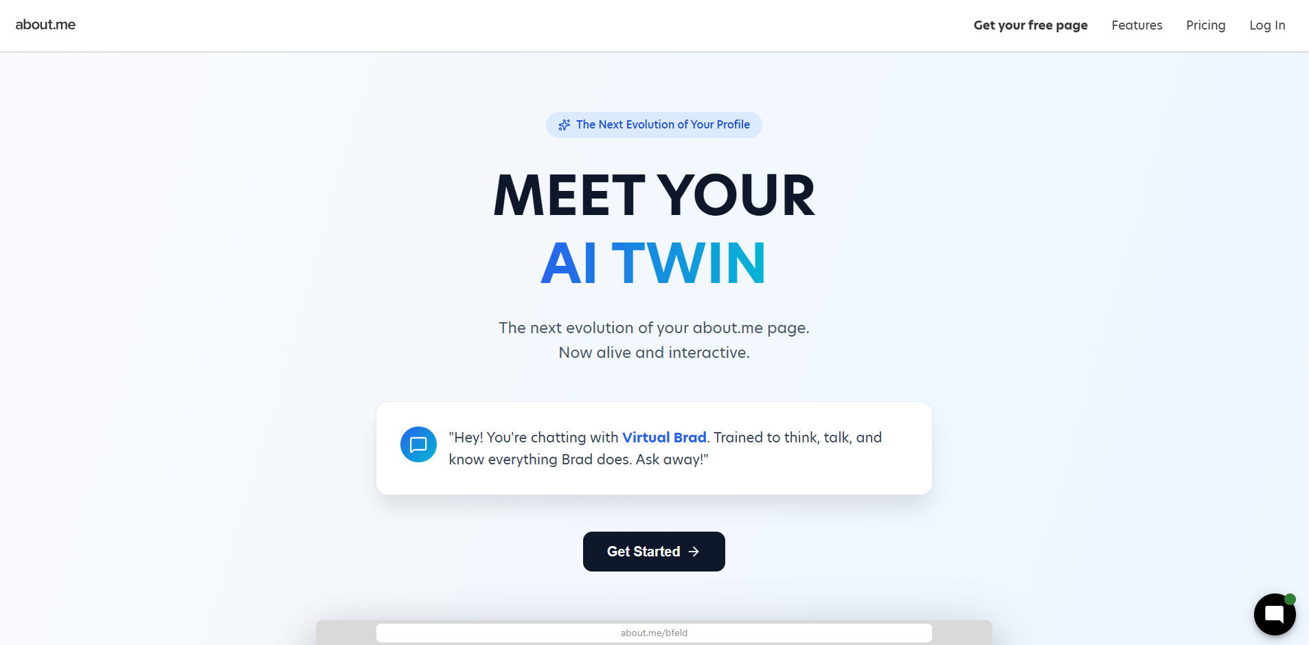 Screenshot of the About.me profile platform used to create profile backlinks to a website.