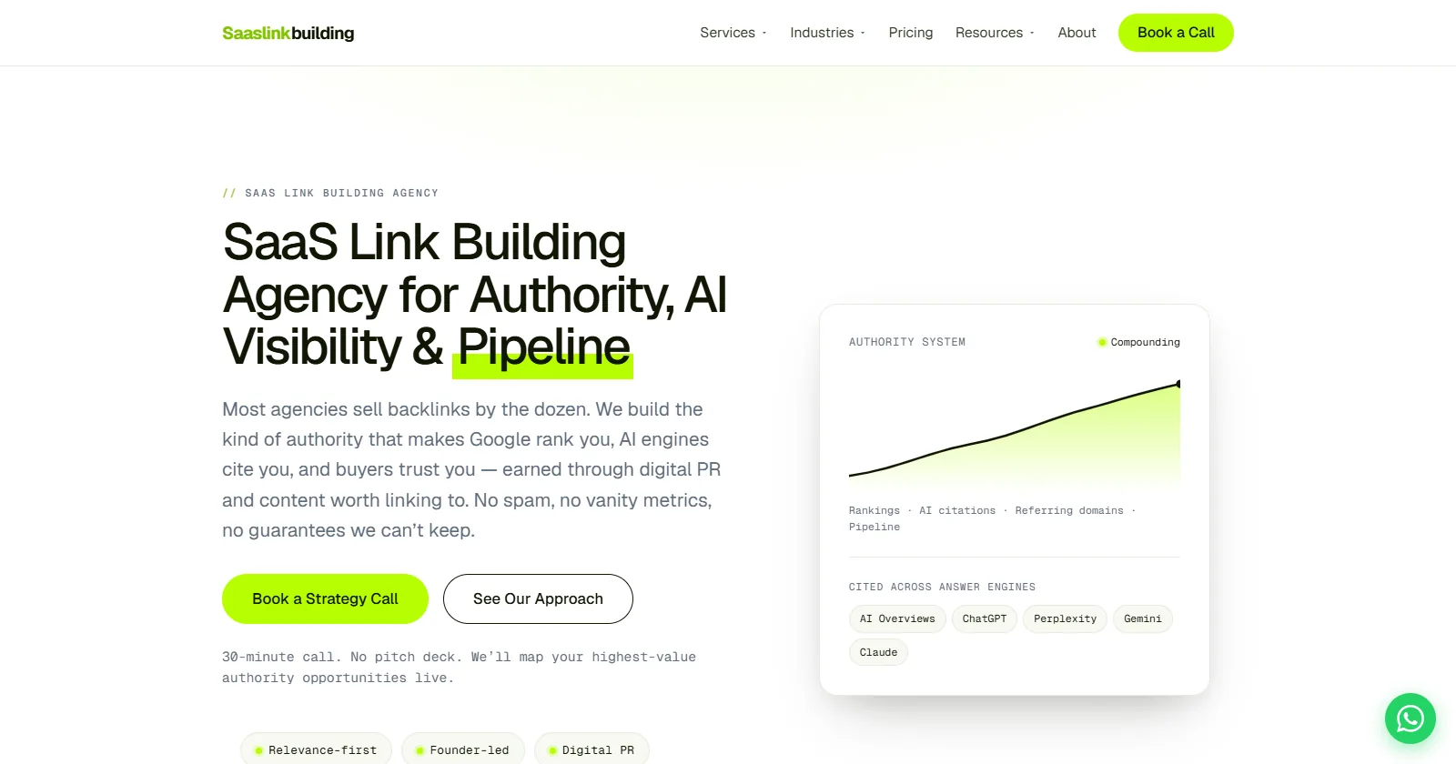 SaaS Link Building Agency website
